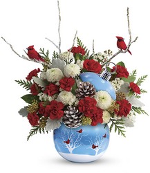 Teleflora's Cardinals In The Snow Ornament from Arjuna Florist in Brockport, NY